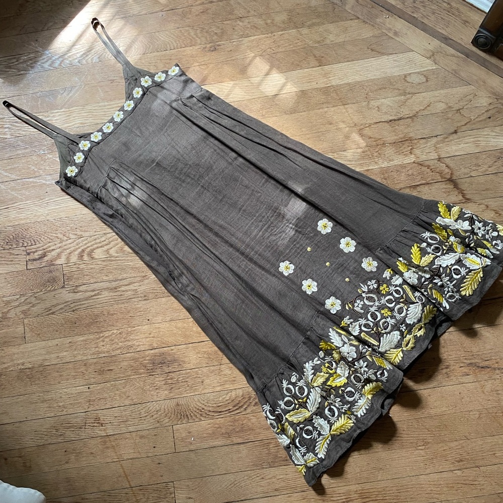 Anthropologie Dress Lithe Embroidered Floral Dress size 2 - Picture 6 of 12